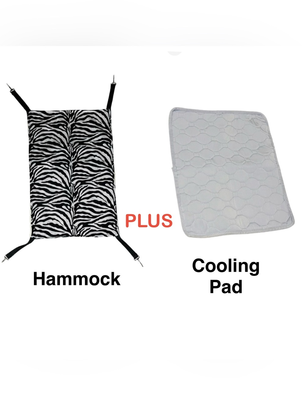 Zebra-Print Cat Hammock Bed + Cooling Pad